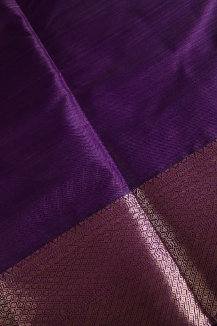 Mauve Purple Soft Silk Sarees with Bronze Zari Floral Patterns view 3