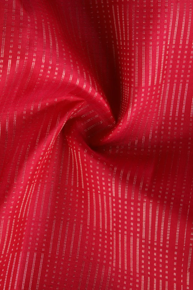 Strawberry Pink Soft Silk Saree with Silver Zari Stripes view 4