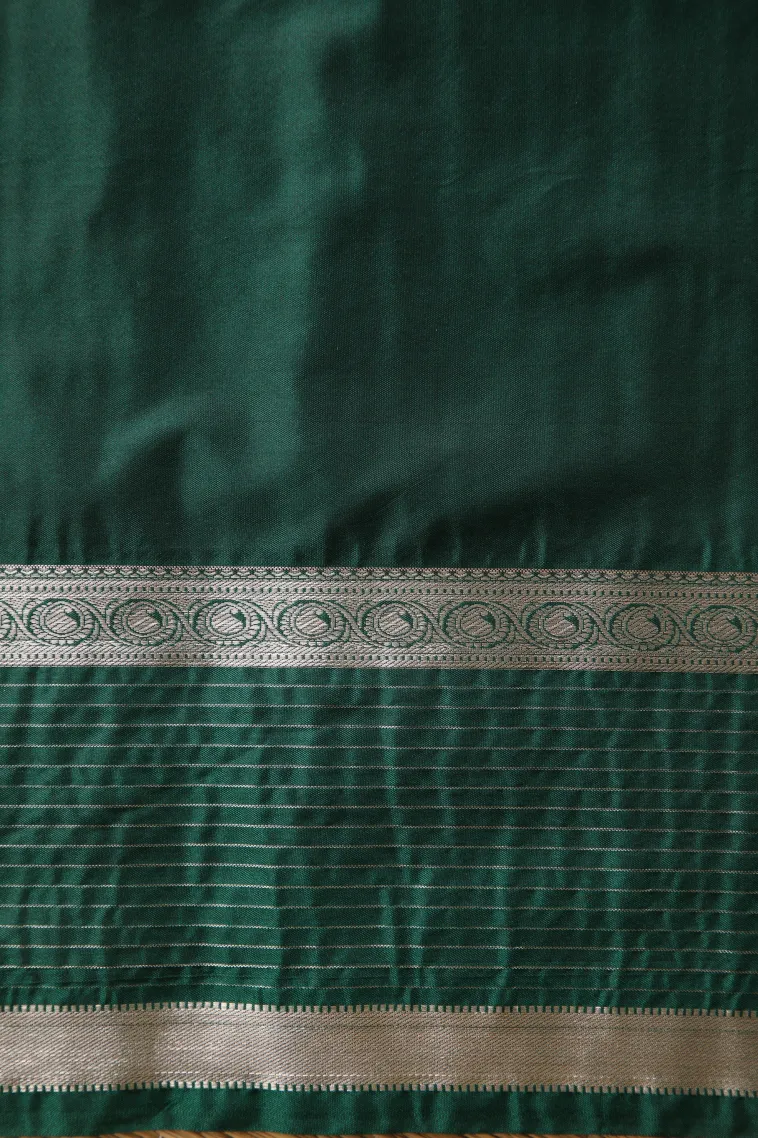Indigo Blue Apoorva Silk Sarees with Silver Zari Checks And Puttas view 3