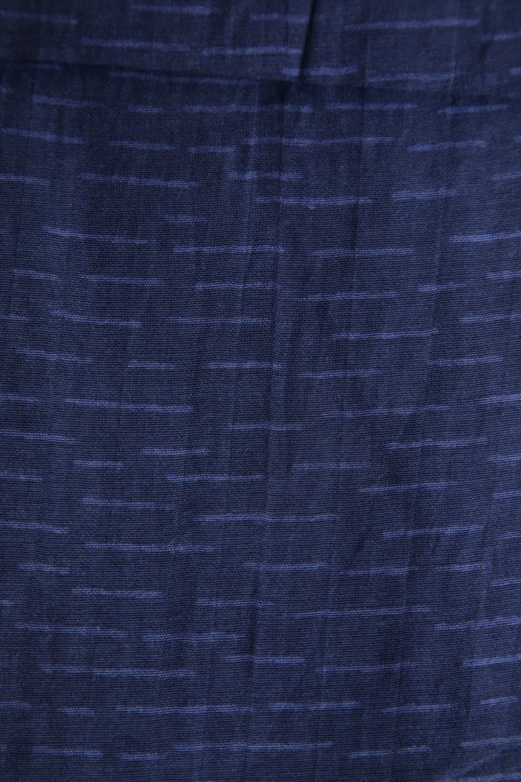 Admiral Blue Chanderi Cotton Sarees Without Zari With Geometric Shapes view 3