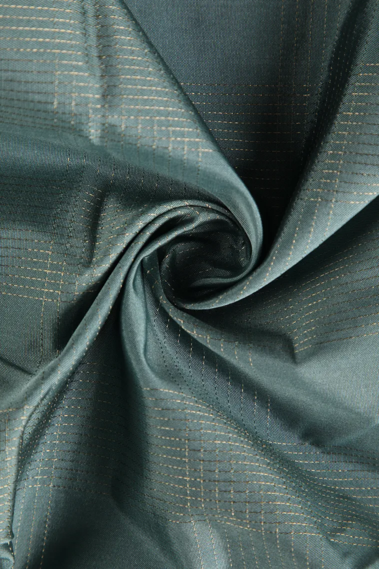 Stone Blue Arani Silk Sarees with Gold Zari Checks view 4
