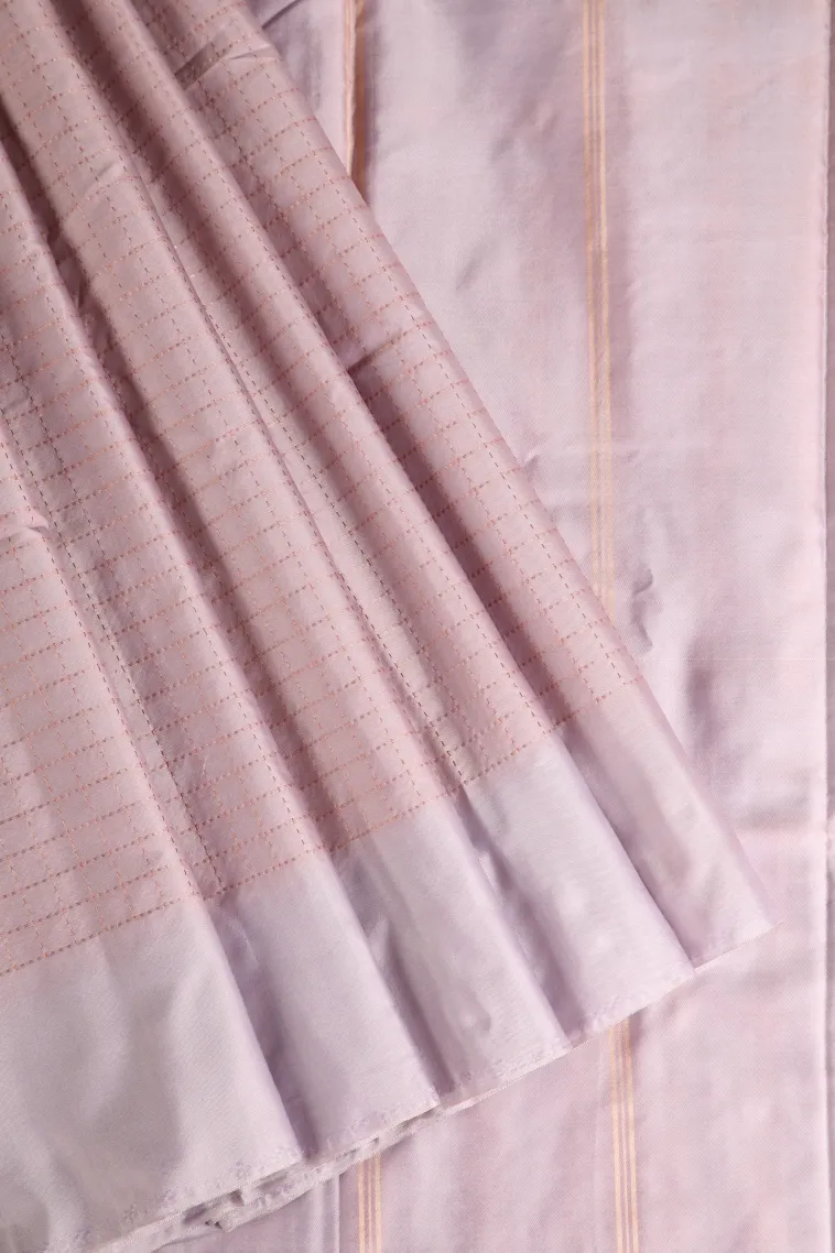 Crepe Pink Arani Silk Sarees with Gold Zari Checks view 1