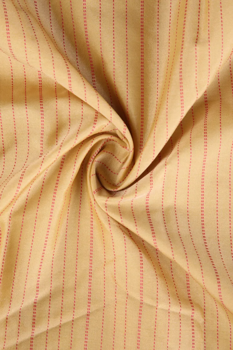 Cookie Yellow Arani Silk Sarees with Gold Zari Stripes view 4
