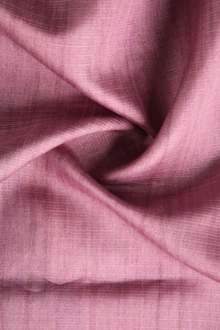 Lemonade Pink Raw Silk Sarees Without Zari With Floral Patterns view 4