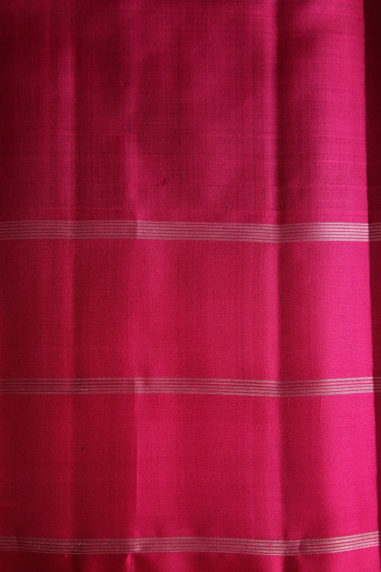Bottle Green Soft Silk Saree with Silver Zari Checks view 3