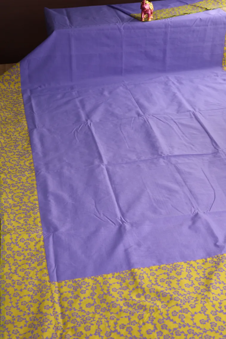 Amethyst Purple Poly Cotton Sarees Without Zari With Plain view 2