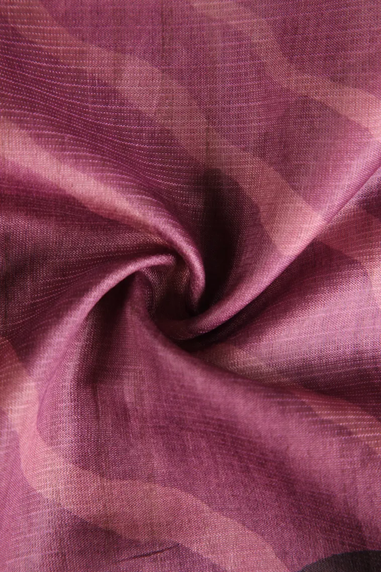 Magenta Purple Raw Silk Sarees Without Zari With Floral Patterns view 4