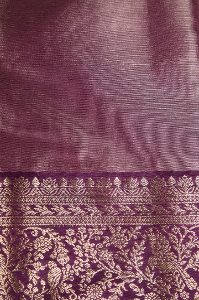 Cookie Yellow Apoorva Silk Sarees with Copper Zari Floral Patterns view 3