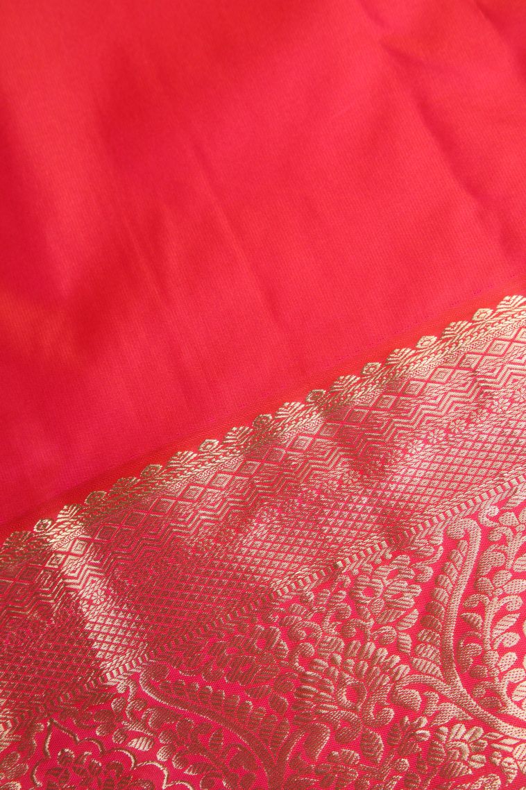 Shortbread Yellow Apoorva Silk Sarees with Copper Zari Floral Patterns view 3