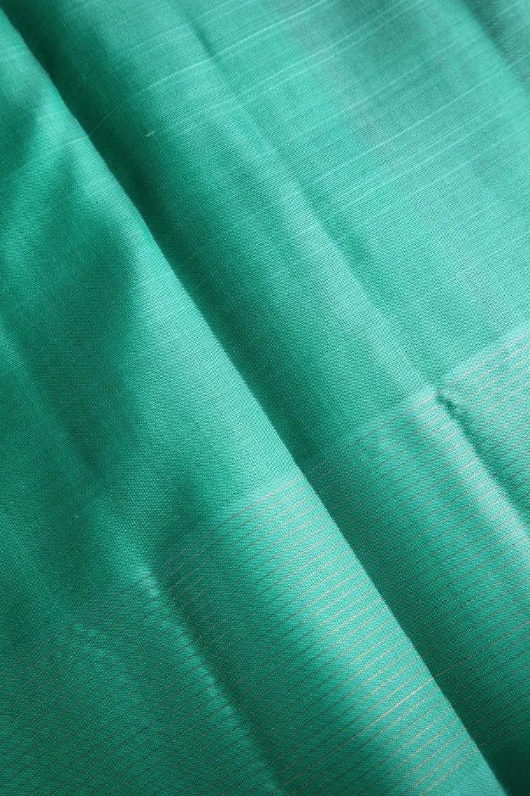 Strawberry Pink Soft Silk Saree with Silver Zari Straipes And Puttas view 3