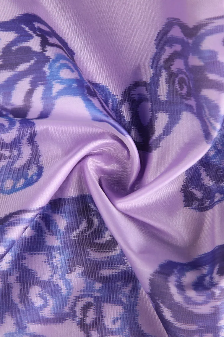 Lavender Soft Silk Sarees with Bronze Zari Floral Patterns view 4