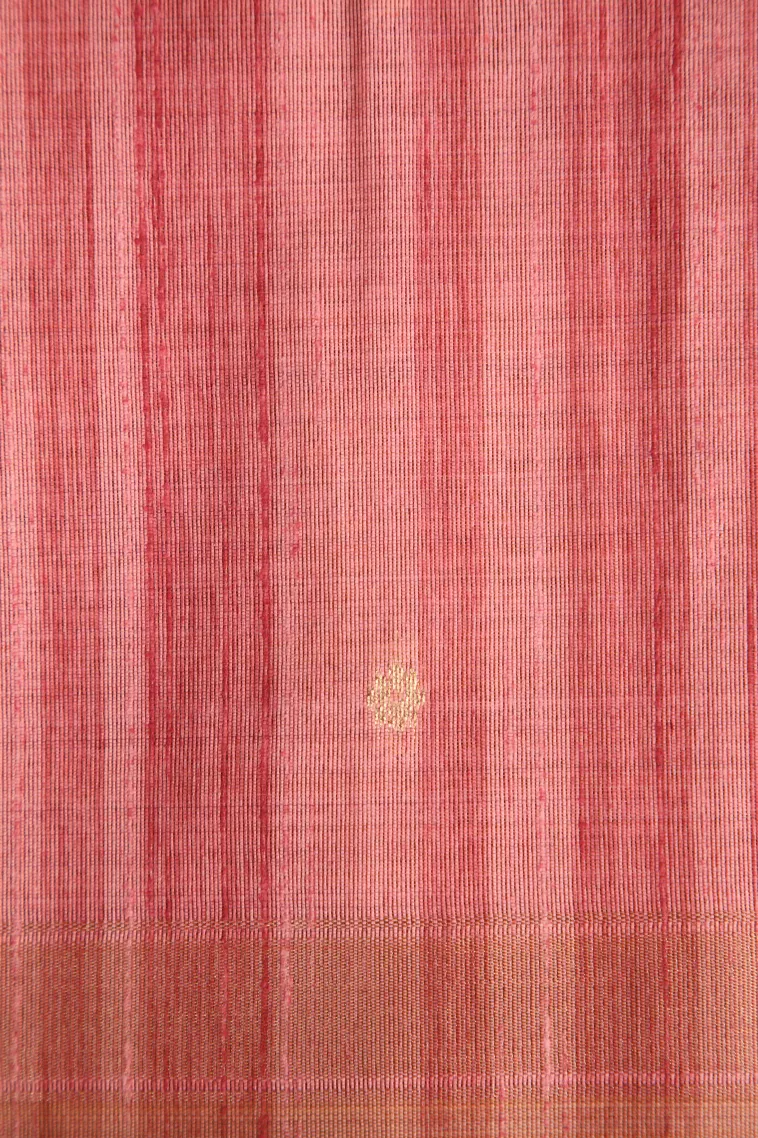 Rouge Pink Jute Sarees Without Zari With Stone Work view 3