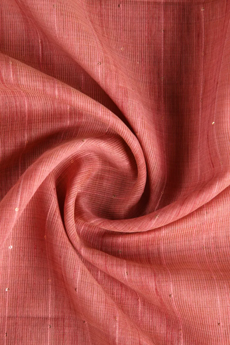 Rouge Pink Jute Sarees Without Zari With Stone Work view 4