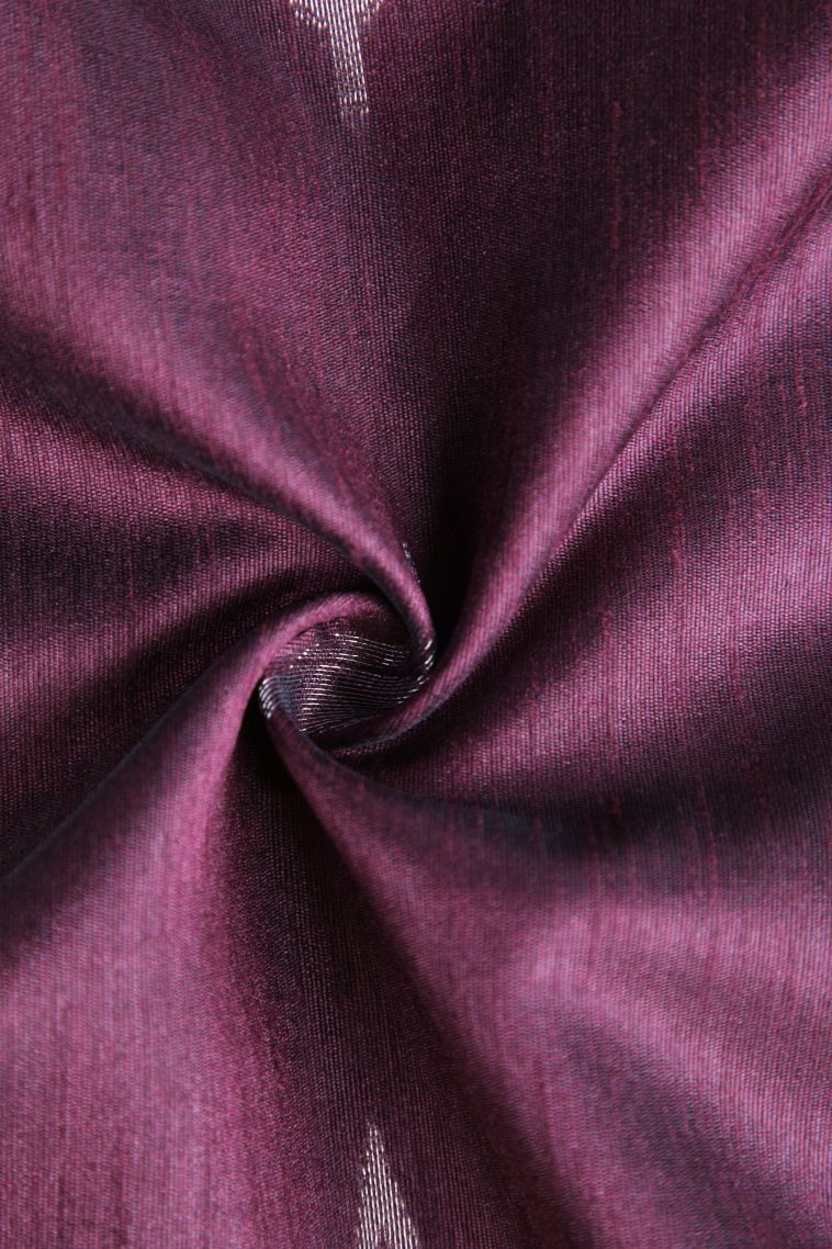 Merlot Red Raw Silk Sarees with Copper Zari Puttas view 4