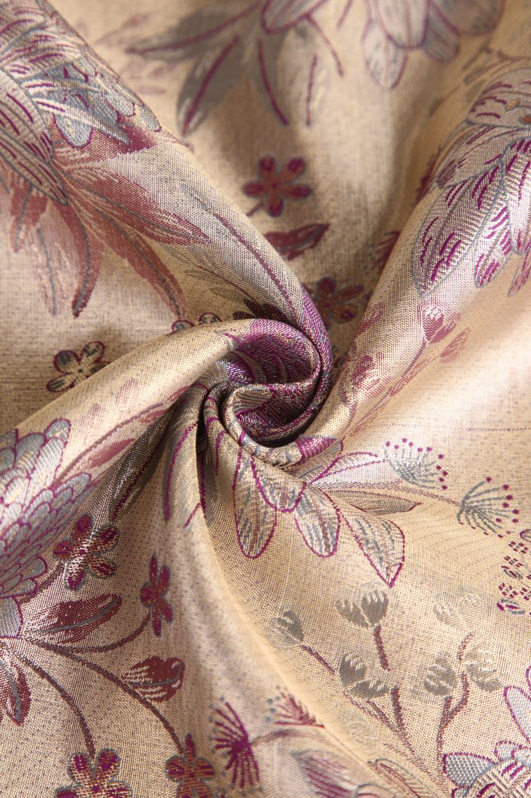 Sandollar Yellow Apoorva Silk Sarees with Copper Zari Floral Patterns view 4