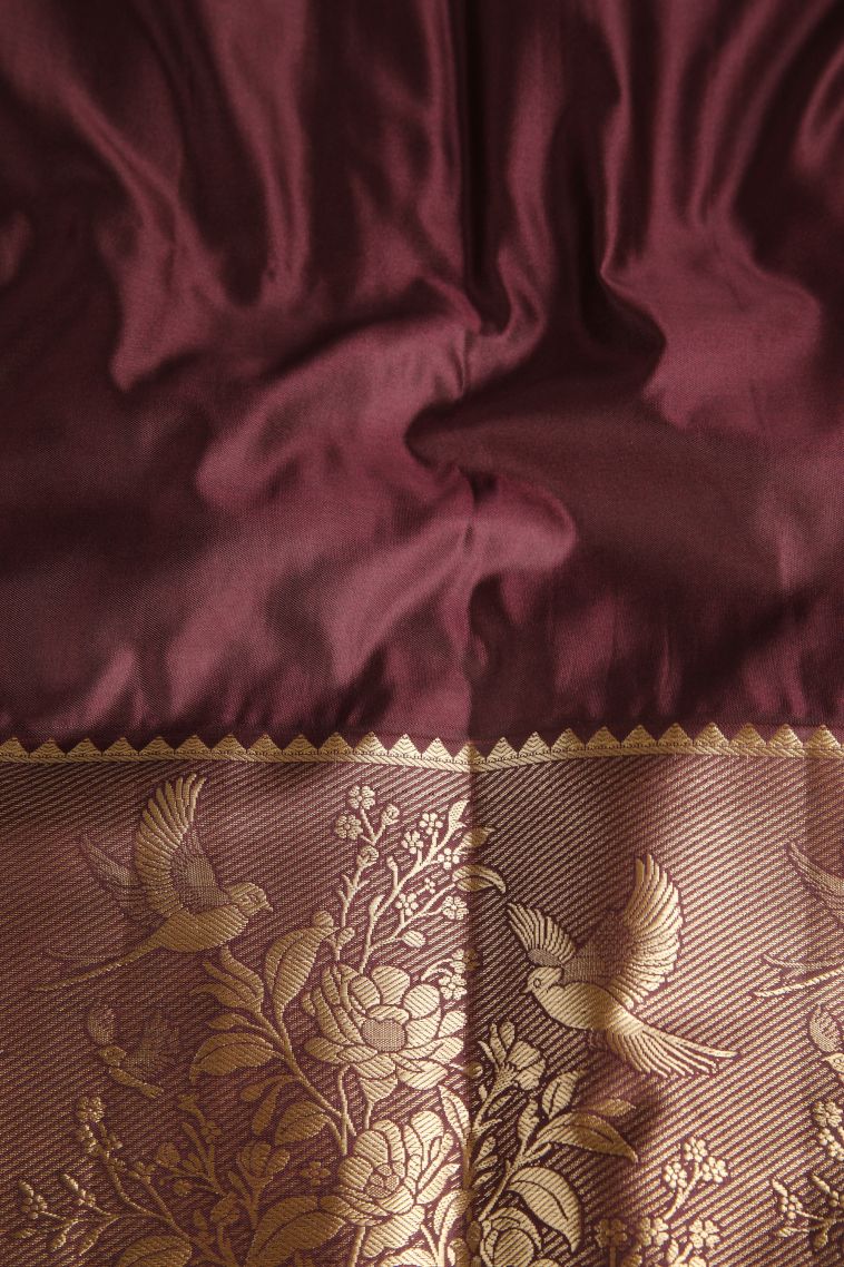 Lemon Yellow Apoorva Silk Sarees with Copper Zari Floral Patterns view 3