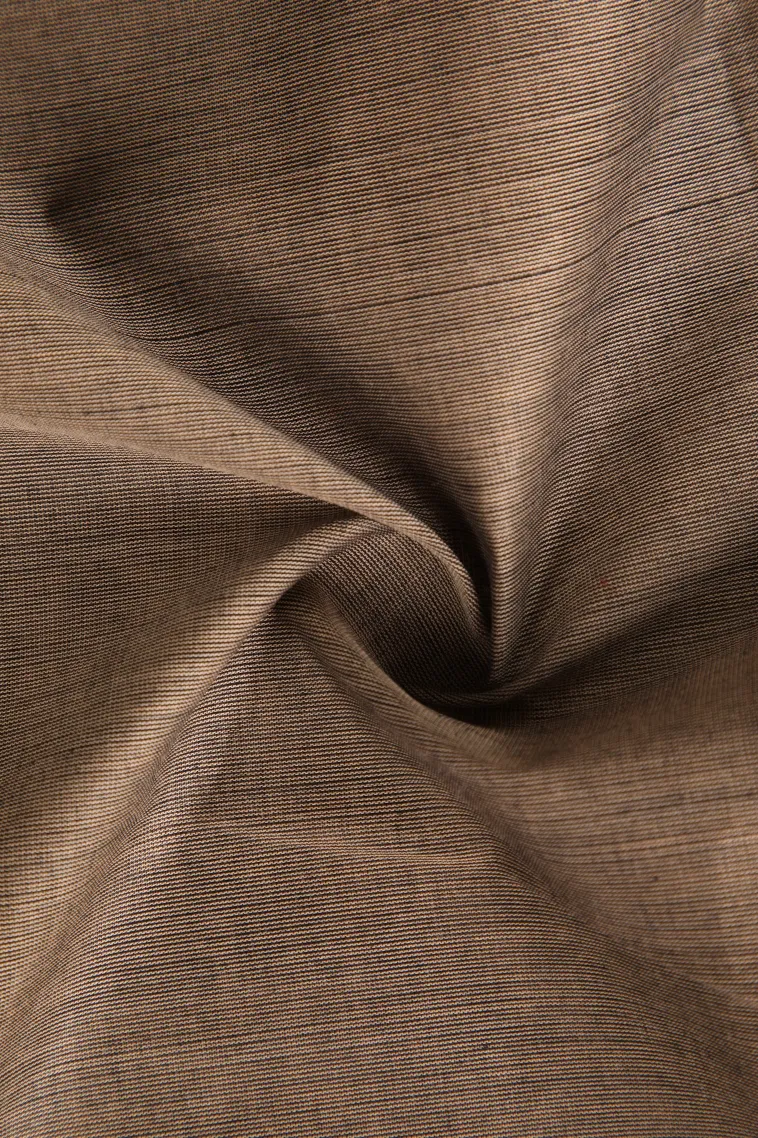 Gray Black Chettinad Cotton Sarees with Gold Zari Plain view 4