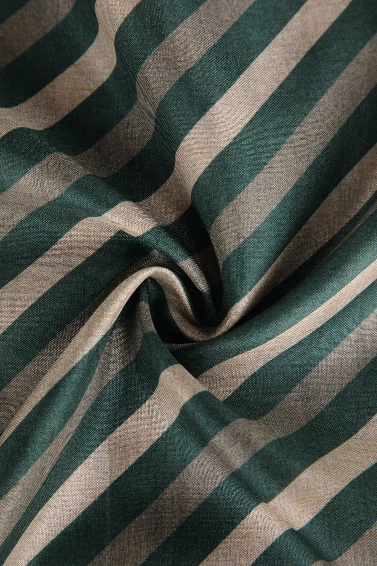 Teal Blue Semi Raw Silk Printed Without Zari With Cross Straipes view 4