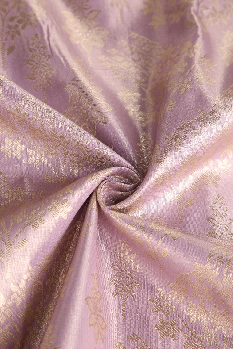 Crepe Pink Apoorva Silk Sarees with Copper Zari Floral Patterns view 4
