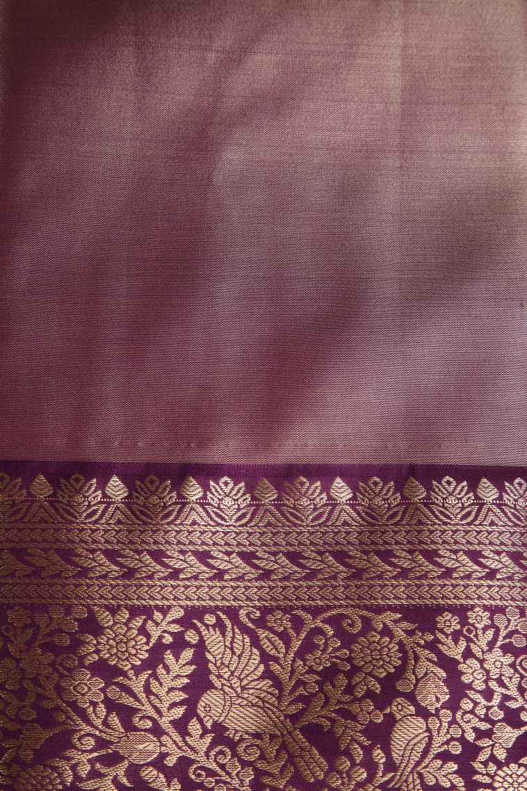 Crepe Pink Apoorva Silk Sarees with Copper Zari Floral Patterns view 3