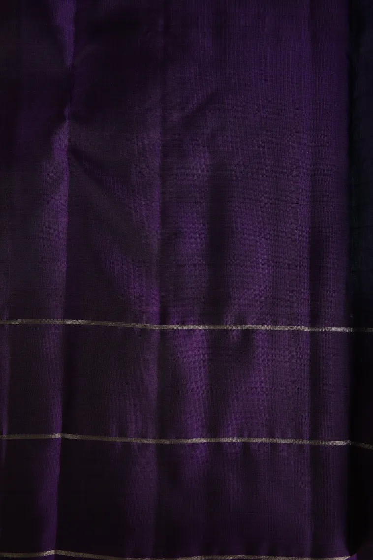 Sky Blue Soft Silk Saree with Silver Zari Checks view 3