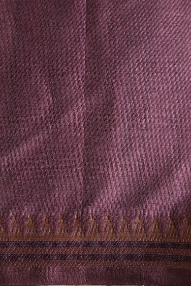 Magenta Purple Semi Raw Silk Printed Without Zari With Geometric Shapes view 3