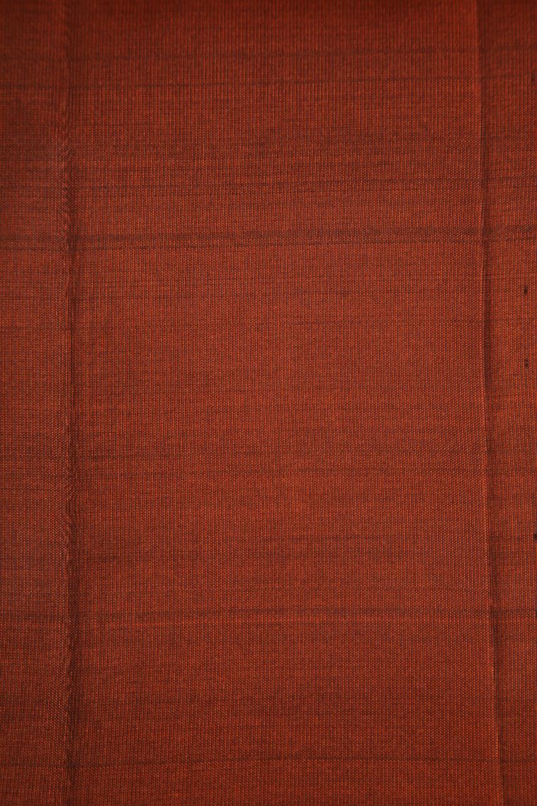Apple Red Soft Silk Saree Copper Zari with Floral Patterns view 3