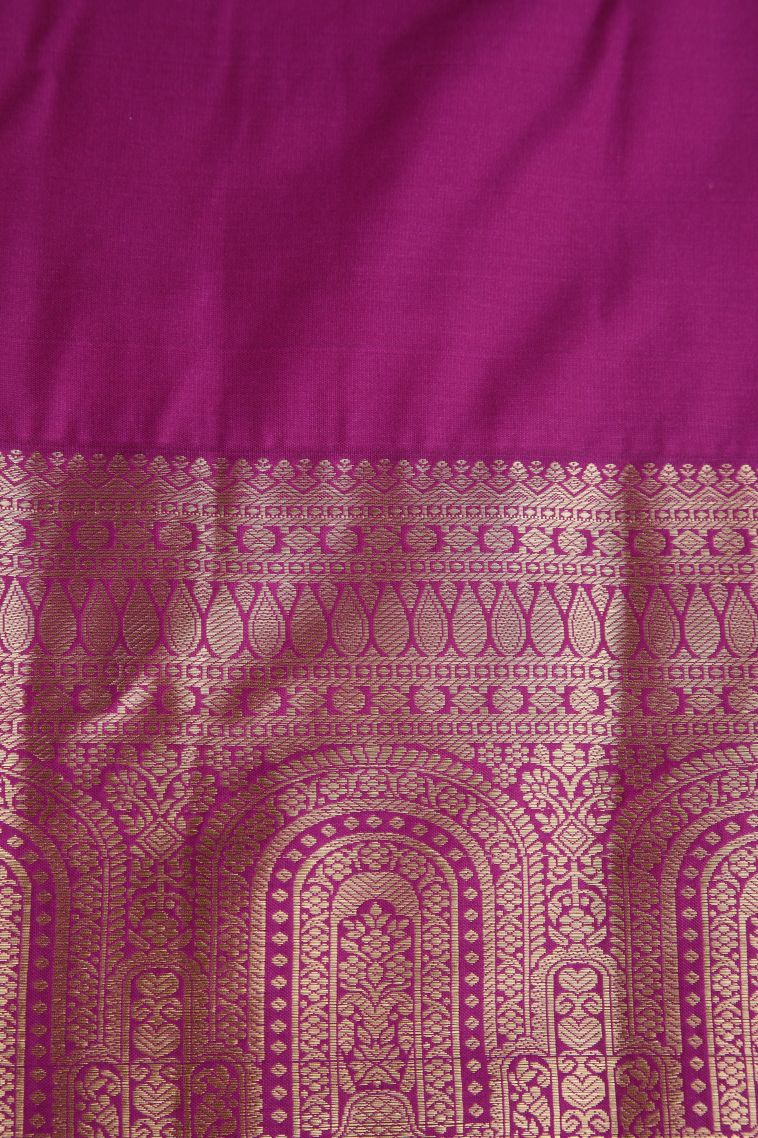 Rose Pink Apoorva Silk Sarees with Copper Zari Floral Patterns view 3