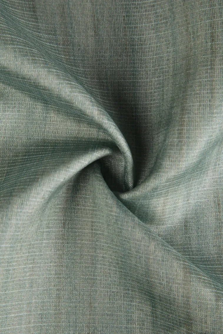 Teal Blue Raw Silk Sarees Without Zari With Floral Patterns view 4