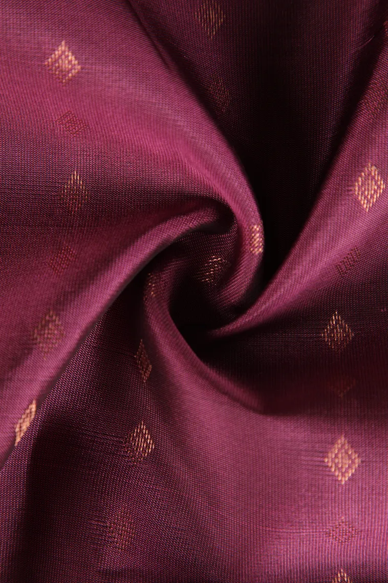 Magenta Purple Soft Silk Saree with Copper Zari Stripes view 4