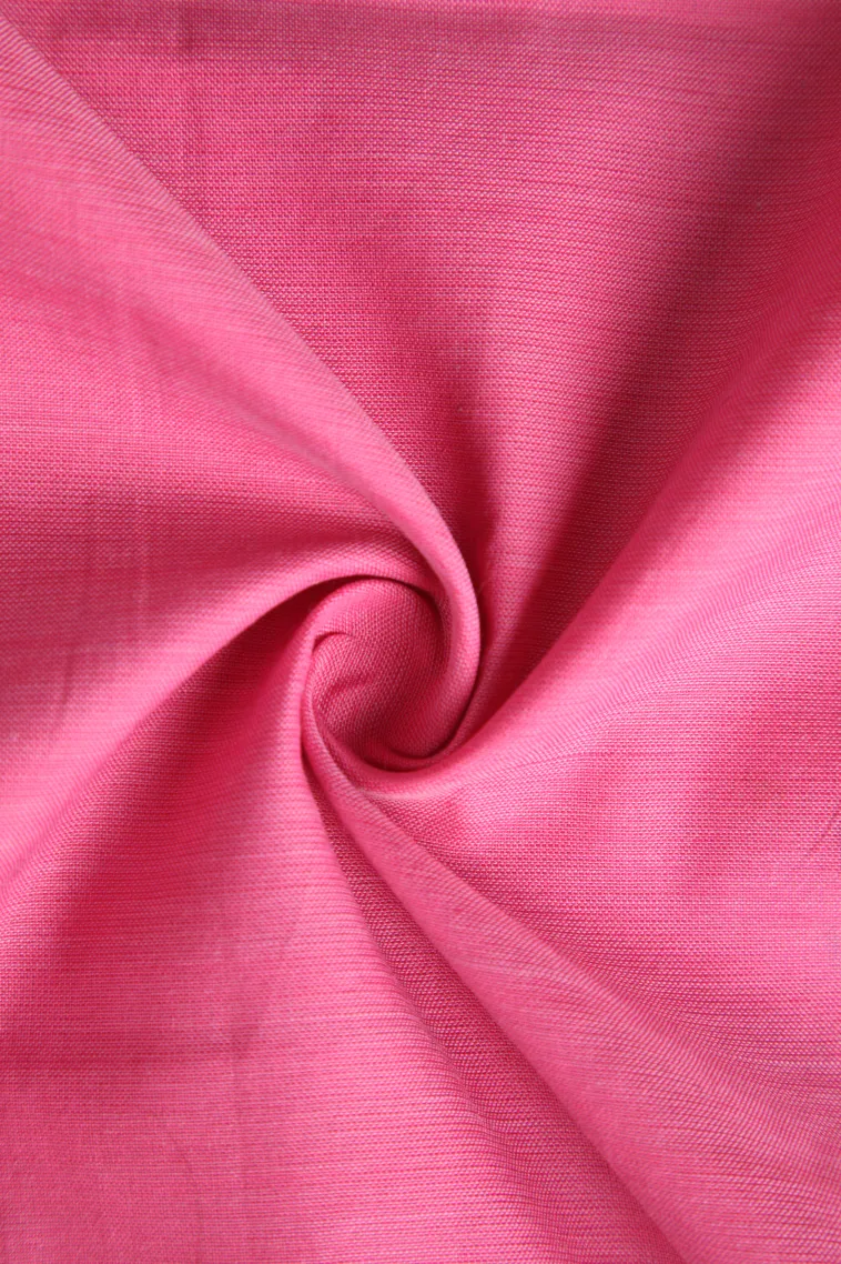 Taffy Pink Poly Cotton Sarees Without Zari With Floral Puttas view 4