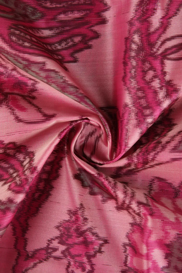 Rose Pink Soft Silk Sarees with Bronze Zari Floral Patterns view 4