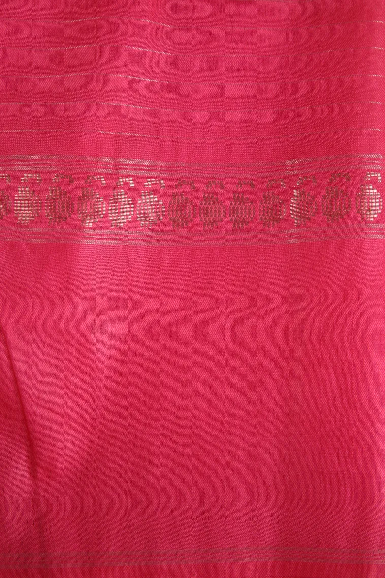 Olive Green Tussar Saree with Gold Zari Checks view 3