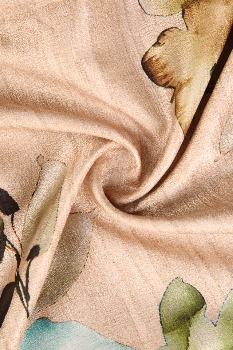 Sandollar Yellow Jute Sarees Without Zari With Floral Patterns view 4