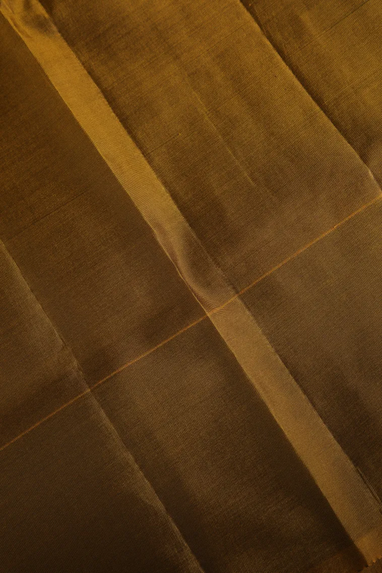 Teal Blue Soft Silk Saree with Copper Zari Stripes view 3