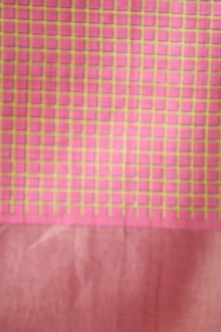 Crepe Pink Jute Sarees with Antic Zari Jamandery Pattern view 3