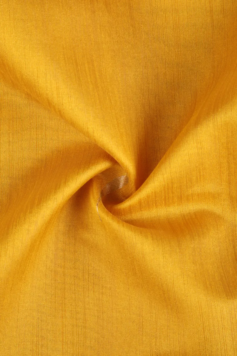 Lemon Yellow Silk Cotton Sarees with Gold Zari Buttis (small Dots Or Motifs) view 4