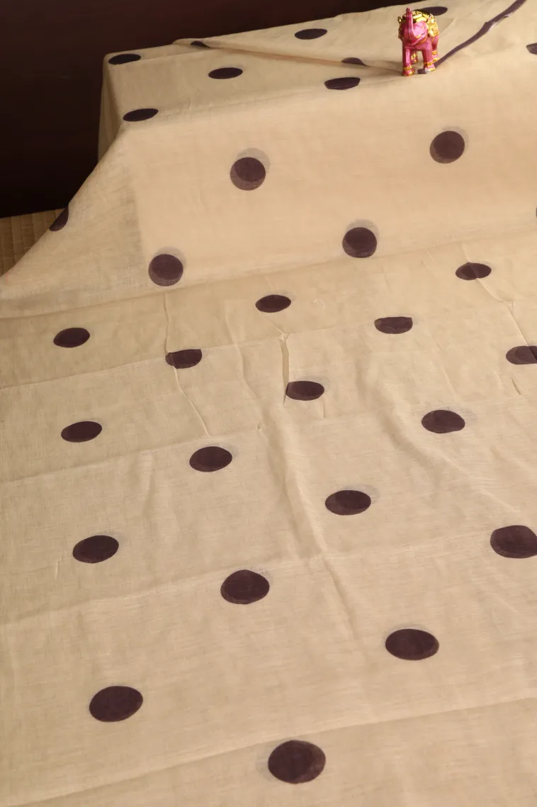 Sandollar Yellow Linen Saree Without Zari With Geometric Shapes view 2