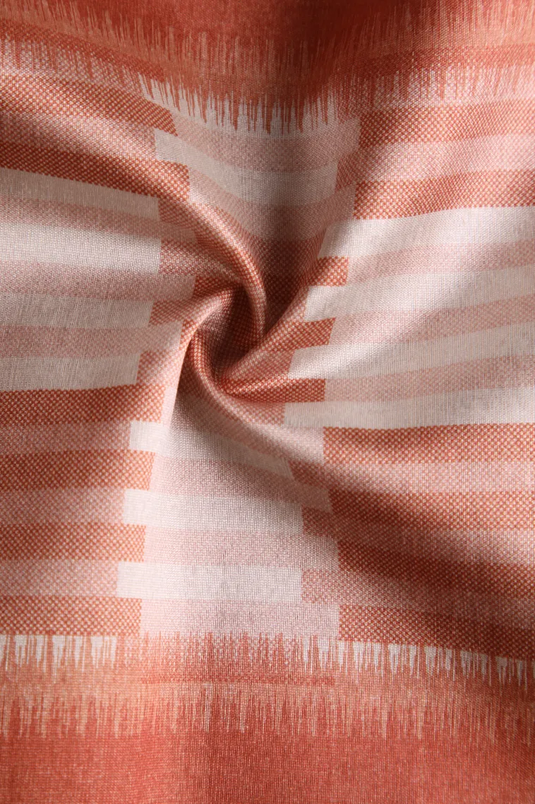 Fire Orange Tussar Saree with Antic Zari Jamandery Pattern view 4