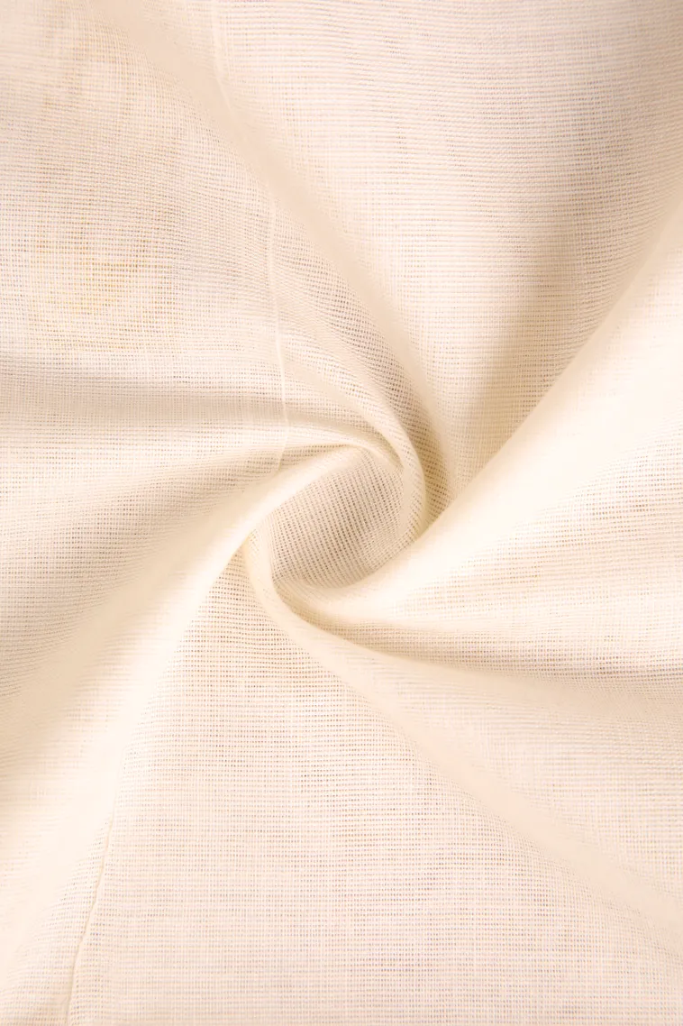Cotton White Kasavu Sarees with Gold Zari Buttis (small Dots Or Motifs) view 4