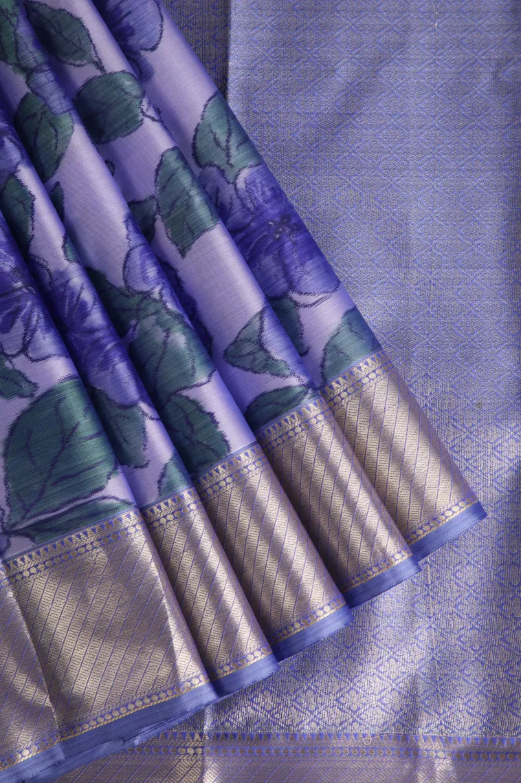 Daffane Blue Soft Silk Sarees with Bronze Zari Geometric Shapes