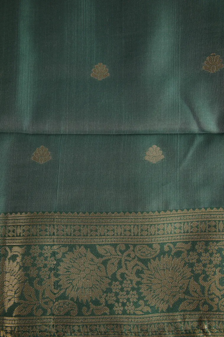 Lemon Yellow Apoorva Silk Sarees with Bronze Zari Geometric Shapes view 3