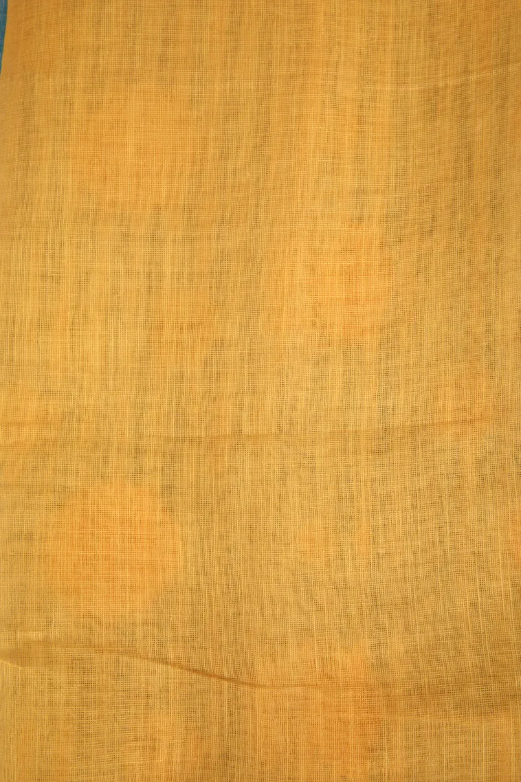Cotton White Linen Saree Without Zari With Stripes view 3