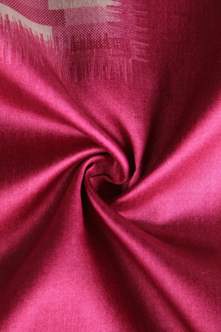 Magenta Pink Tussar Saree with Antic Zari Jamandery Pattern view 4