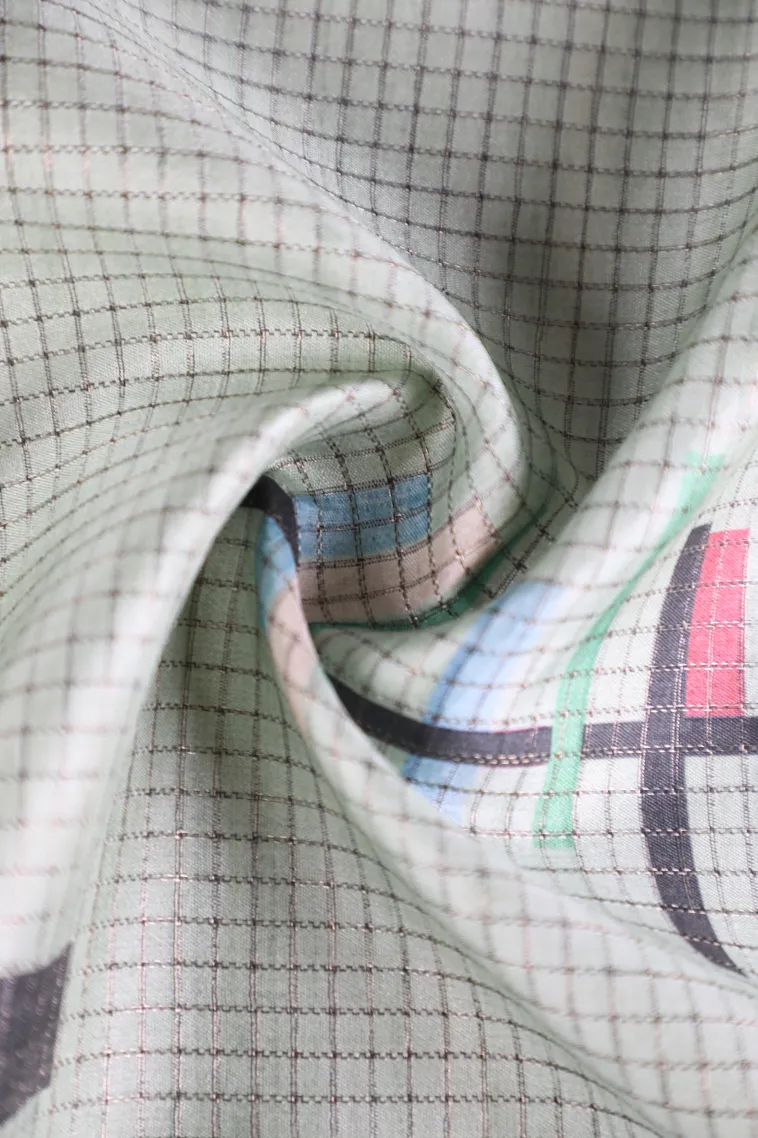 Pistachio Green Jute Sarees with Antic Zari Jamandery Pattern view 4