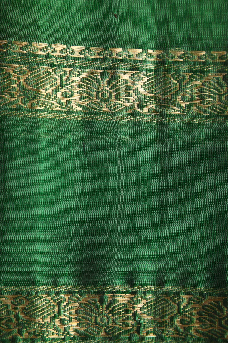 Sandollar Yellow Soft Silk Saree with Gold Zari Stripes view 3