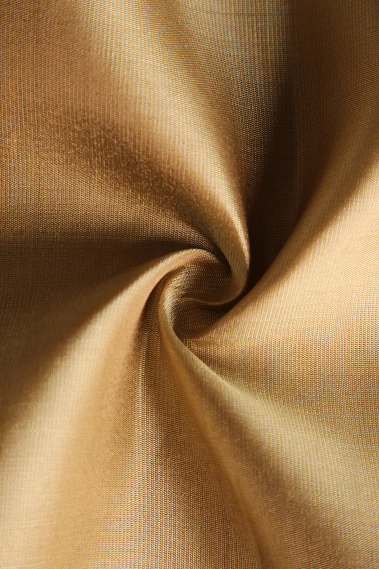 Sandollar Yellow Soft Silk Saree with Gold Zari Stripes view 4