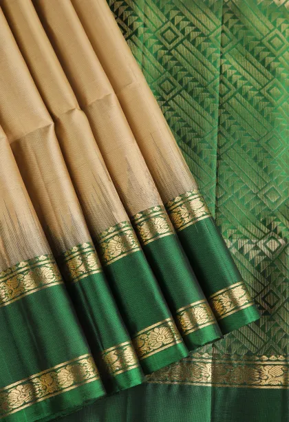 Sandollar Yellow Soft Silk Saree with Gold Zari Stripes