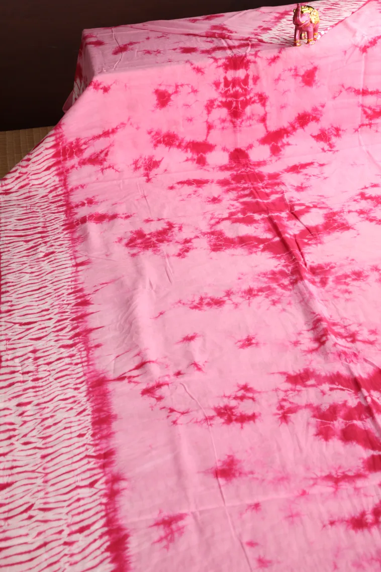 Lemonade Pink Mul Mul Cotton Without Zari With Floral Patterns view 2