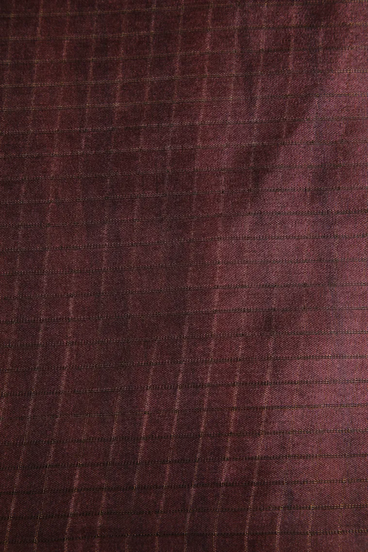 Bottle Green Tussar Saree with Gold Zari Checks view 3